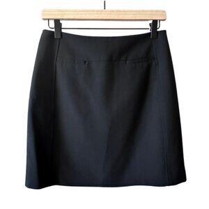 Women's Petite 4P Loft Black Mini Pencil Skirt Pink Ribbon Business Wear Career